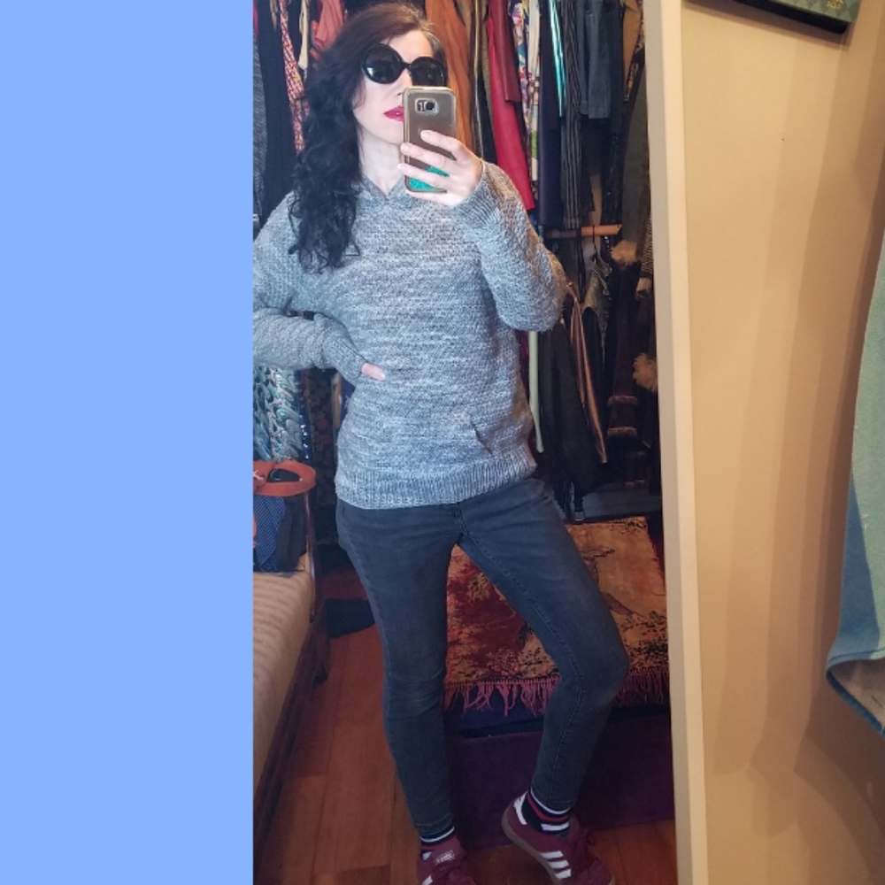 Softest comfiest hand knit hoodie sweater